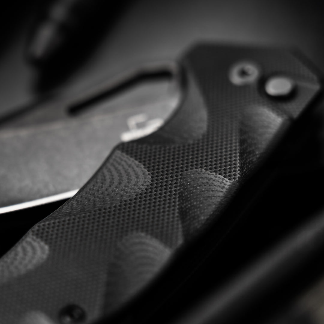 Boker Plus Kirke 3.39" Nitro-V Black G10 Button-Lock Folding Knife by Alessandra De Santis 01BO636