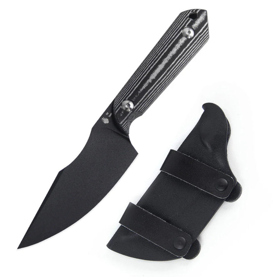 Kizer Harpoon 3.86" Black D2 Micarta Fixed Blade Knife by Maverick Customs 1040