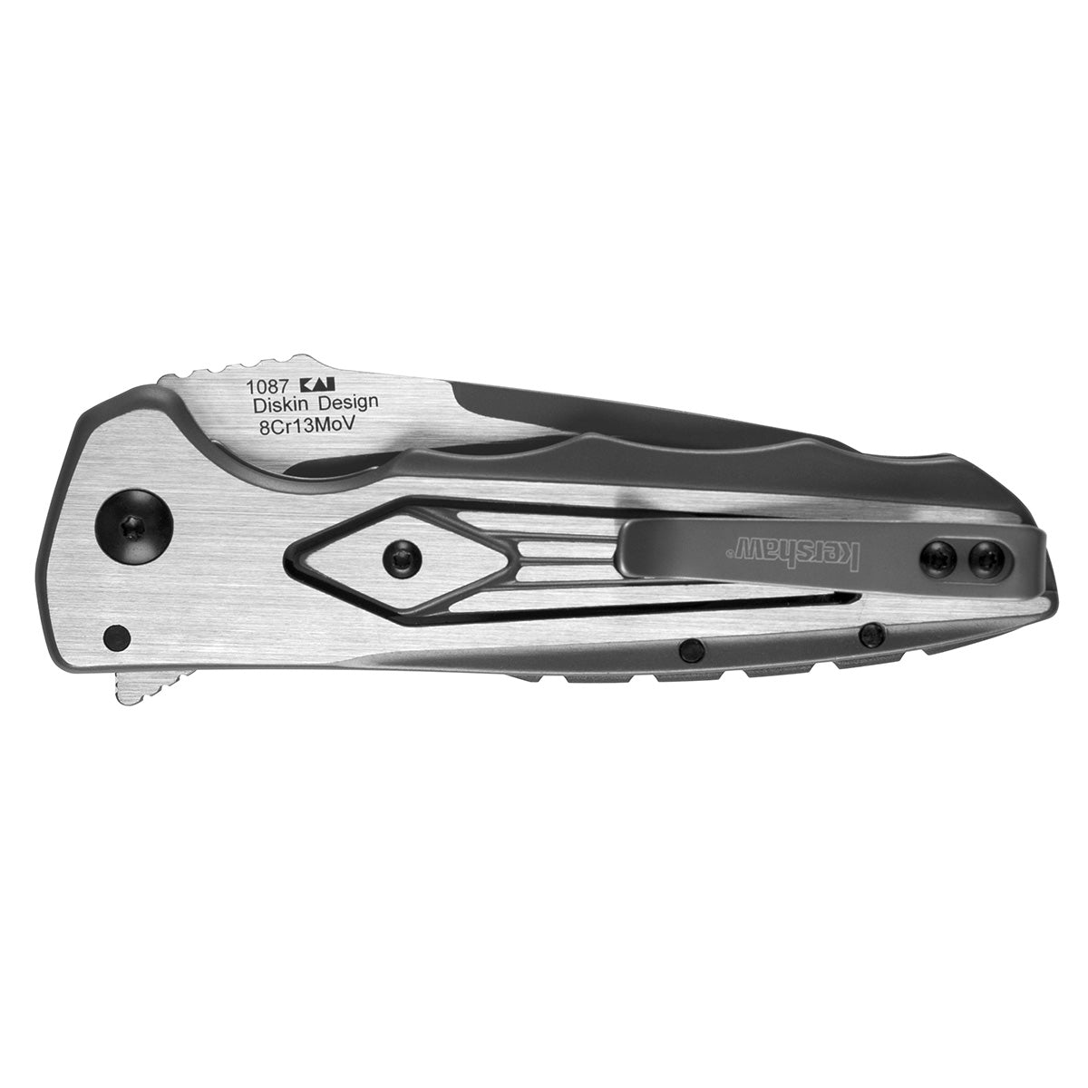 Kershaw Deadline 3.25" KVT Ball-Bearing Flipper PVD/Satin Folding Knife - Diskin Design - 1087