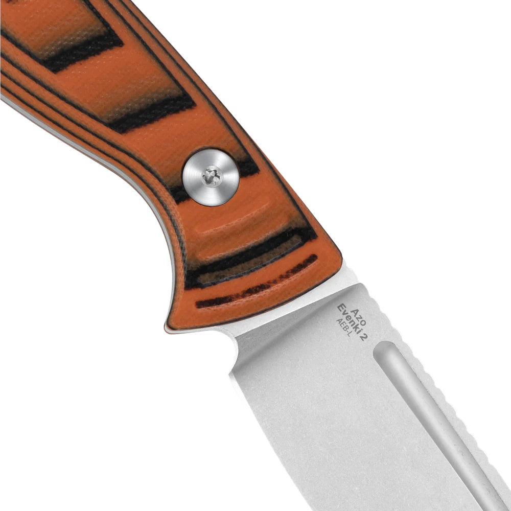 Kizer Evenki 2 3.49" AEB-L Orange Black G10 Fixed Blade Knife 1098A1