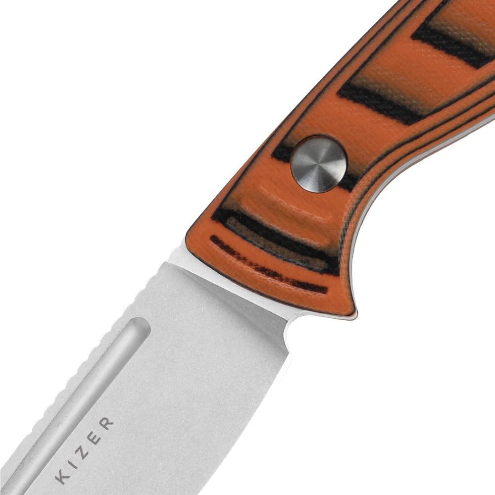Kizer Evenki 2 3.49" AEB-L Orange Black G10 Fixed Blade Knife 1098A1