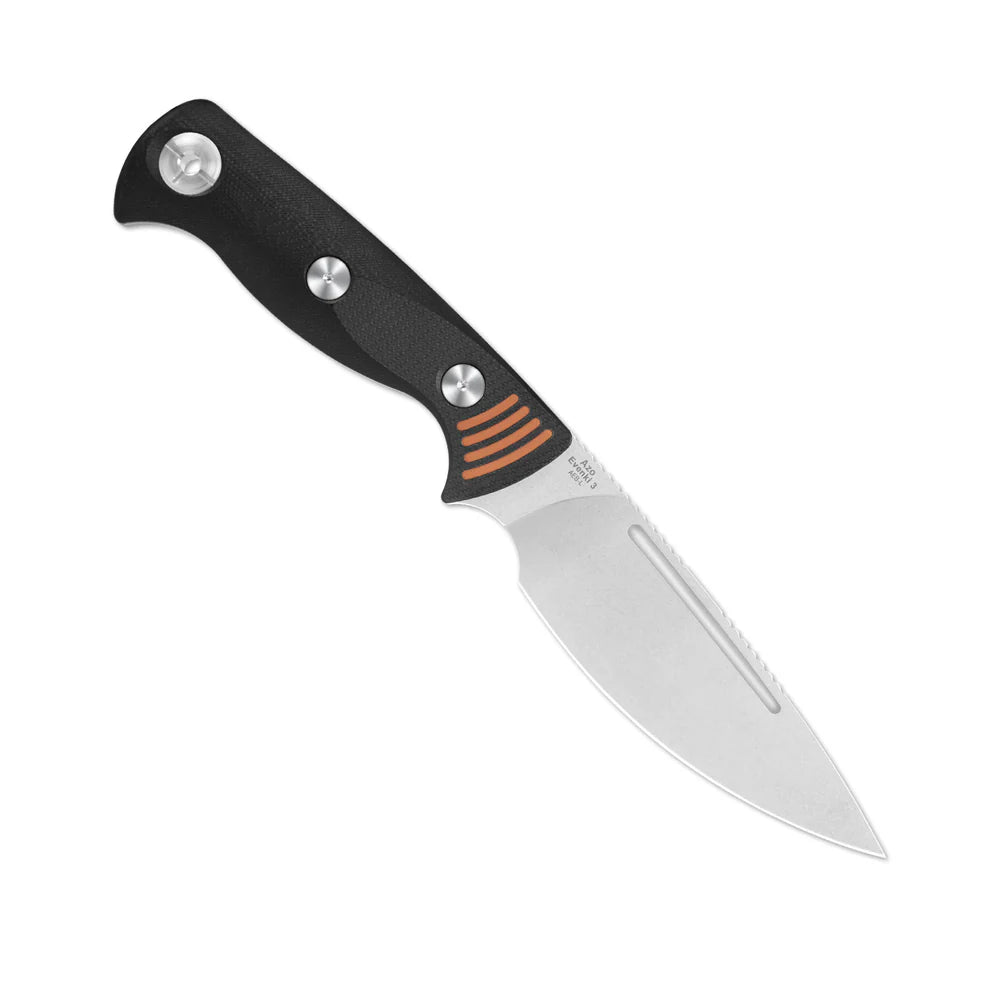 Kizer Evenki 3 4.48" AEB-L Black Orange G10 Fixed Blade Knife 1099A1