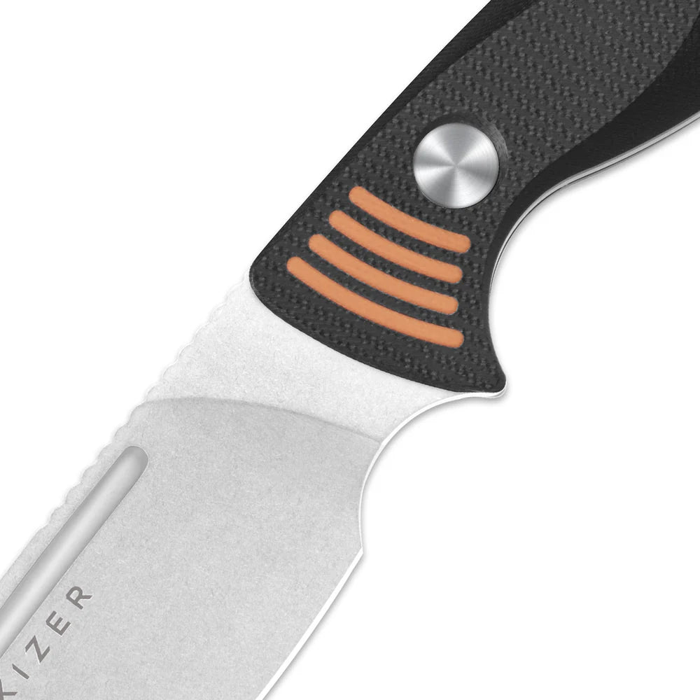 Kizer Evenki 3 4.48" AEB-L Black Orange G10 Fixed Blade Knife 1099A1