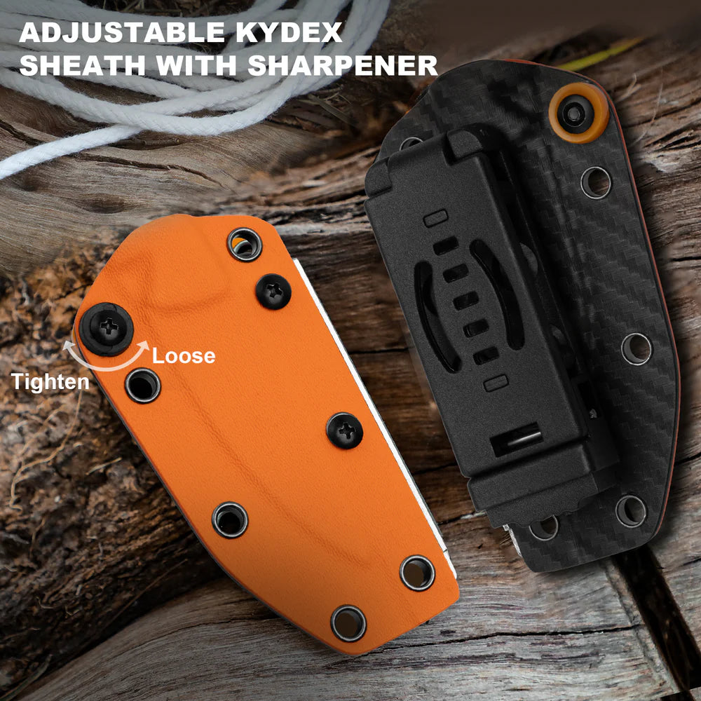 Kizer Evenki 3 4.48" AEB-L Black Orange G10 Fixed Blade Knife 1099A1