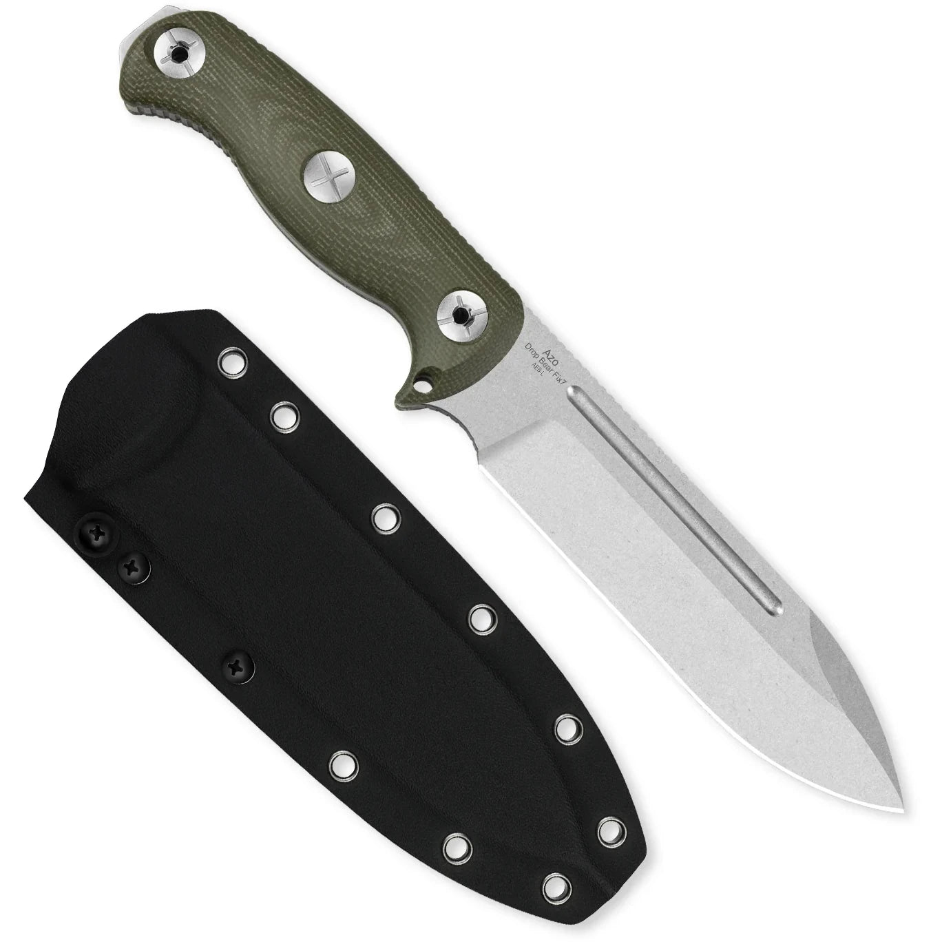 Kizer Drop Bear Fix 7 6.51" AEB-L Green Micarta Fixed Blade Knife 1103A1
