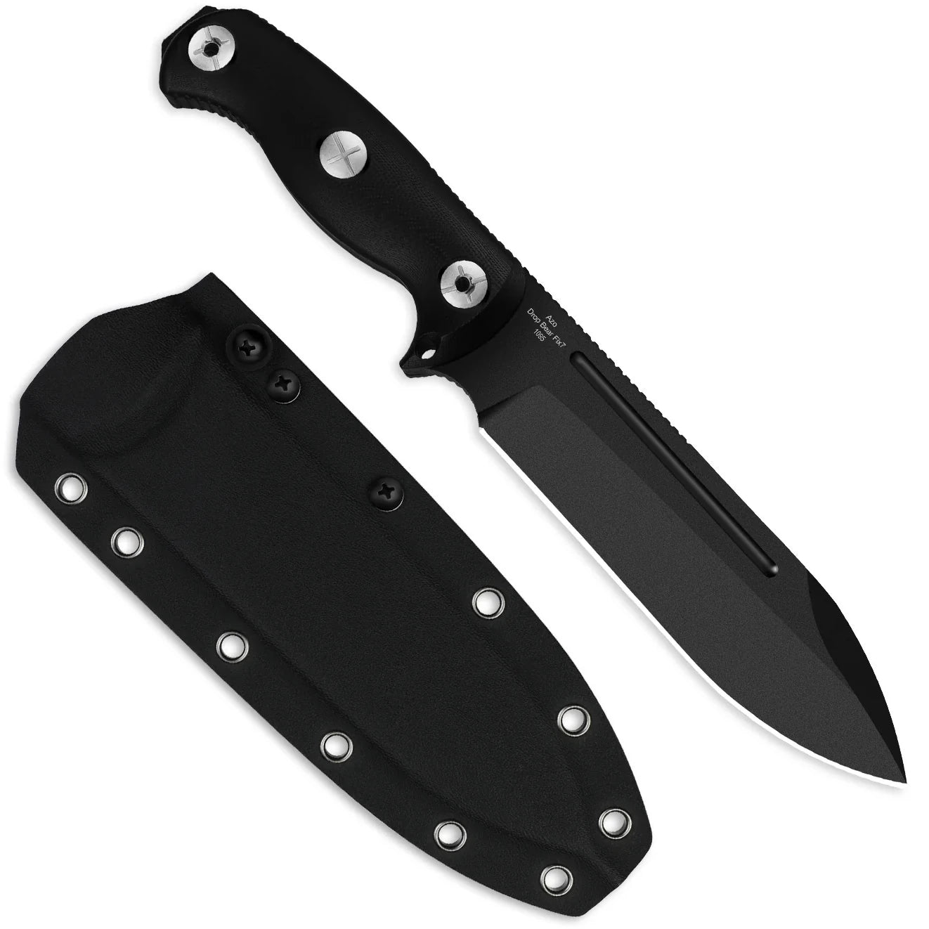 Kizer Drop Bear Fix 7 6.51" 1095 Black G10 Fixed Blade Knife 1103A2