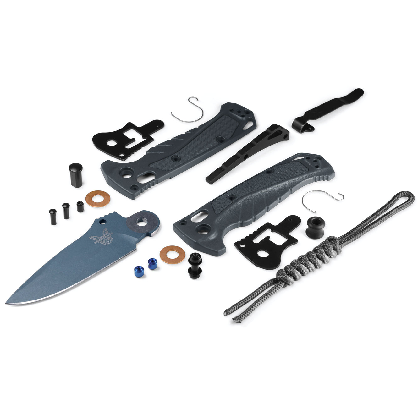 Benchmade 18065BT-01 Mini Adira 3.21" CPM-Magnacut Cerakote Blue Tempest Gray Folding Knife