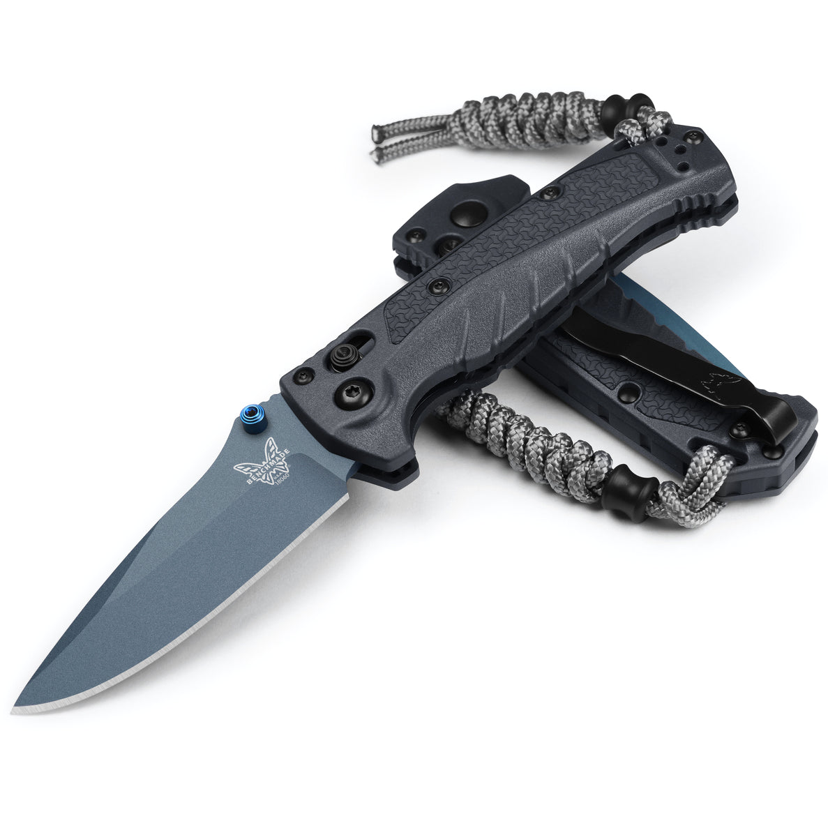 Benchmade 18065BT-01 Mini Adira 3.21" CPM-Magnacut Cerakote Blue Tempest Gray Folding Knife