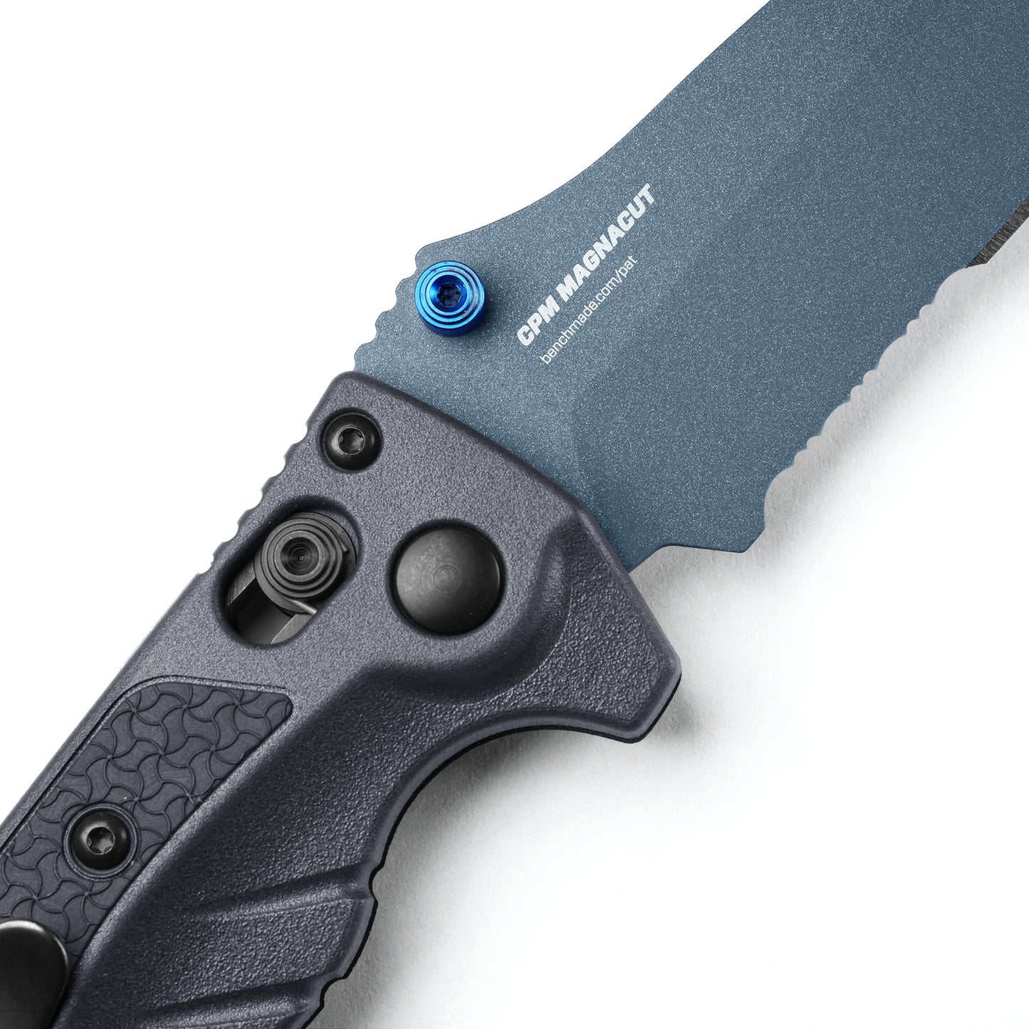 Benchmade 18065SBT-01 Mini Adira Serrated 3.21" CPM-Magnacut Cerakote Blue Tempest Gray Folding Knife