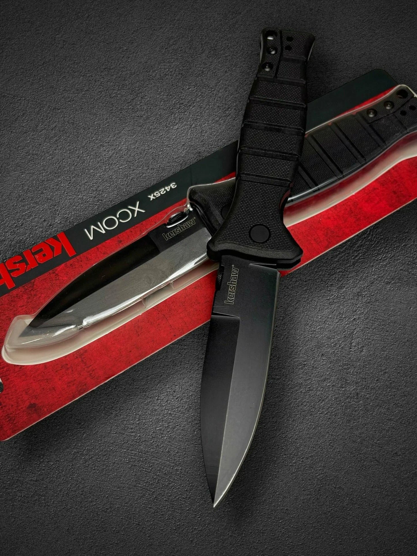 Kershaw XCOM 3.6" 8Cr13MoV Black Folding Knife by Les George