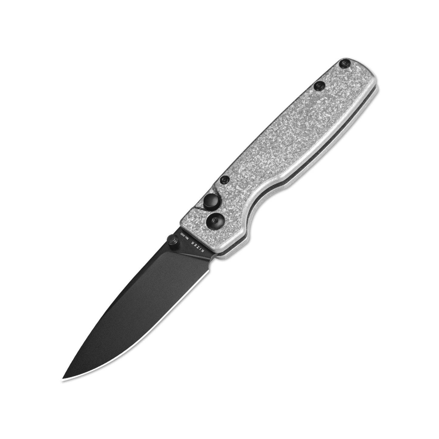 Kizer Original XL 3.27" S35VN Snowflake Titanium Button-Lock Folding Knife Ki4605A2