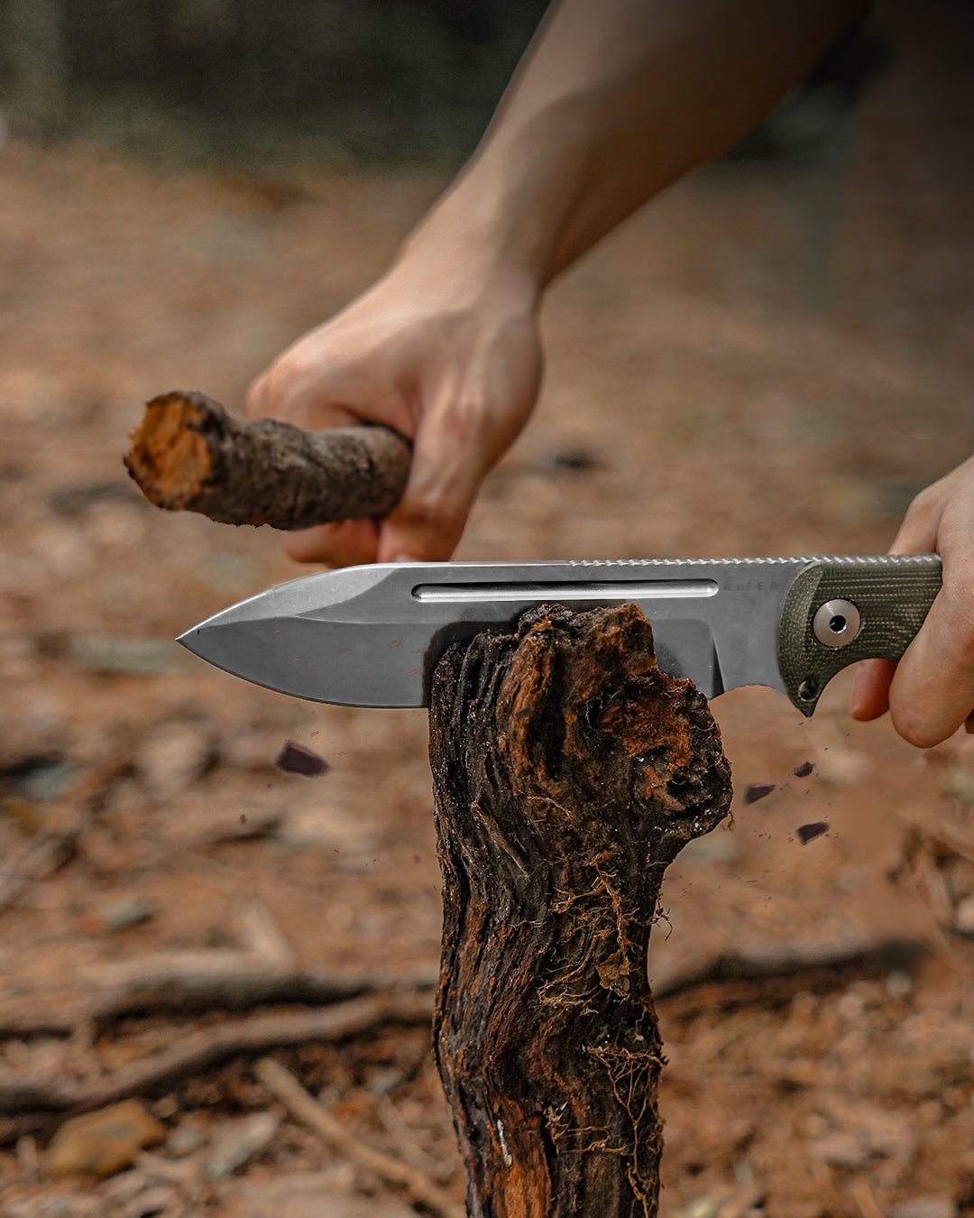 Kizer Drop Bear Fix 7 6.51" AEB-L Green Micarta Fixed Blade Knife 1103A1