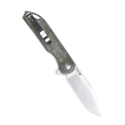 Kizer Assassin 3" 154CM Micarta Button-Lock Folding Knife by Carlos Elstner V3549C1