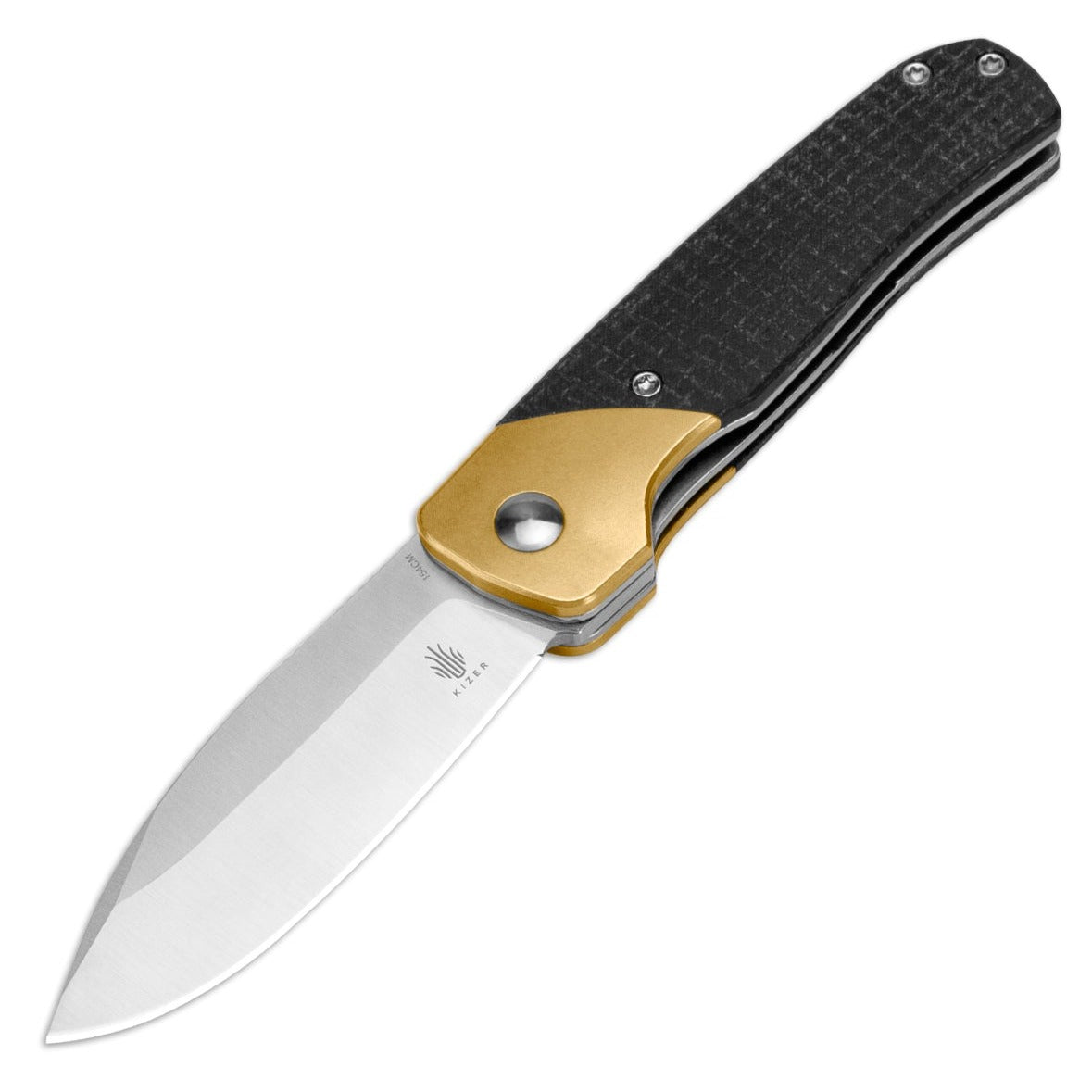 Kizer Gavel 2.88" 154CM Brass Micarta Folding Knife V3661C1