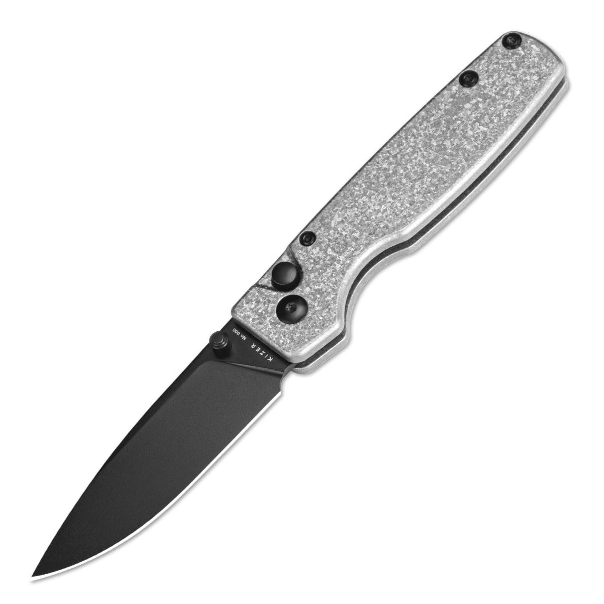 Kizer Original XL 3.27" S35VN Snowflake Titanium Button-Lock Folding Knife Ki4605A2