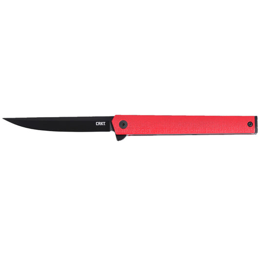 CRKT CEO Flipper Red/Black 3.35" AUS8 IKBS Folding Knife - Richard Rogers Design - 7097RK