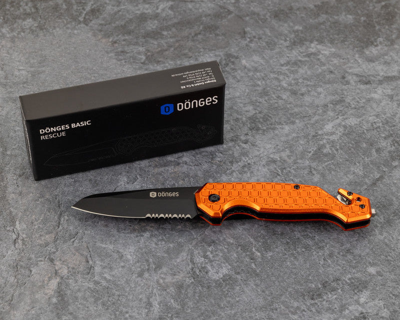 Boker Plus Donges Basic Rescue 3.35" Orange Aluminium Rescue Folding Knife
