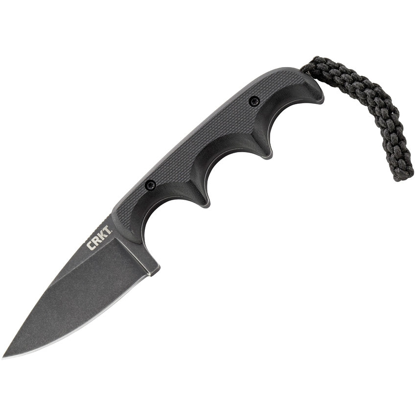 CRKT Folts Minimalist Black Stonewash Drop Point Knife - Alan Folts Design - 2384K