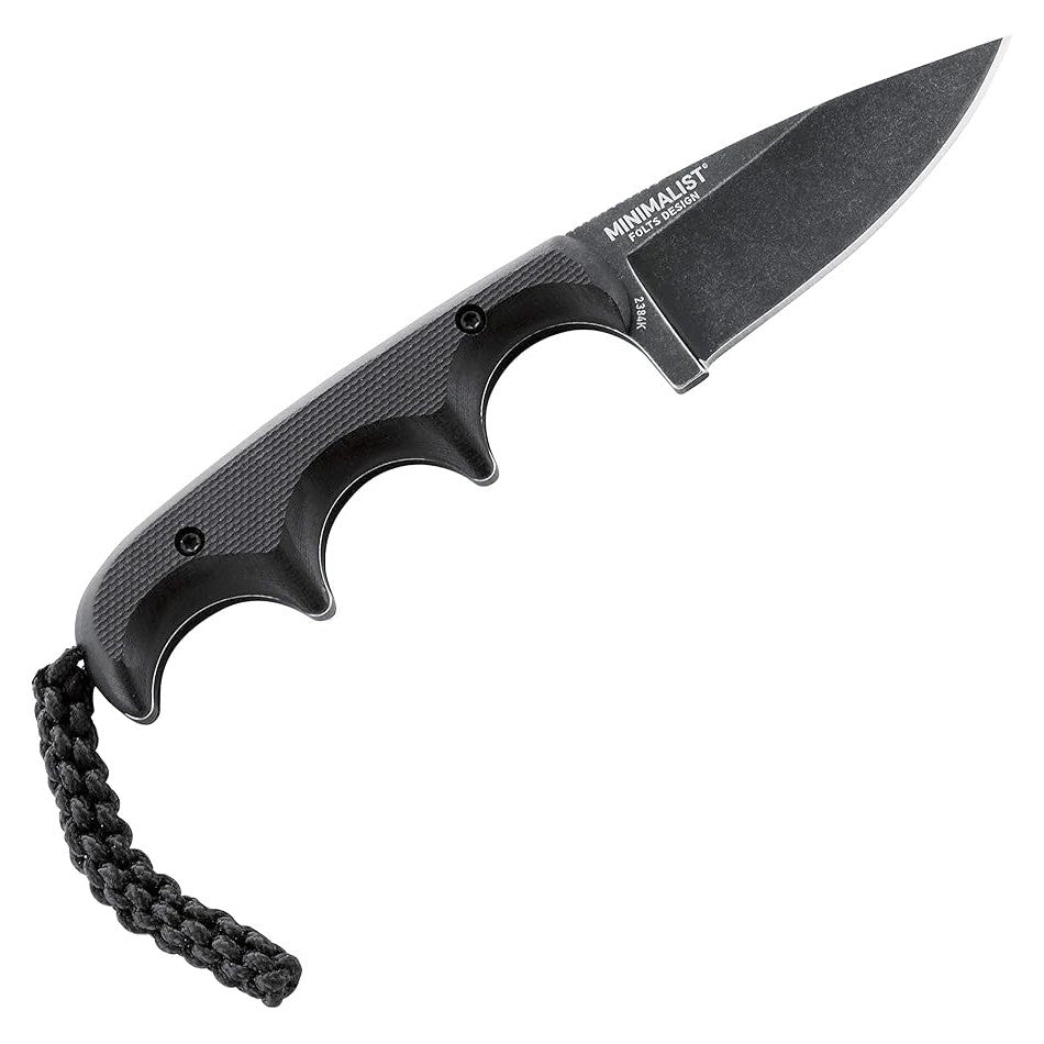 CRKT Folts Minimalist Black Stonewash Drop Point Knife - Alan Folts Design - 2384K