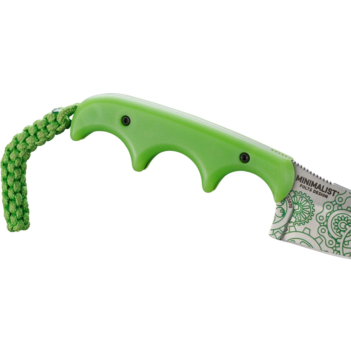 CRKT Folts Minimalist Bowie "Gears" Glow-in-the-Dark Knife - Alan Folts Design - 2387G