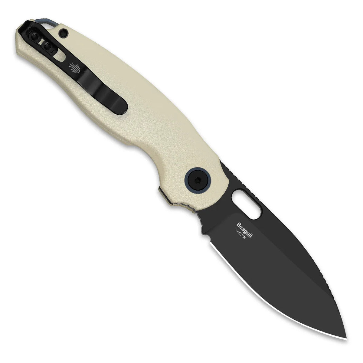 Kizer Seagull 2.9" 14C28N Black Stonewashed Beige Aluminium Folding Knife V3770A3