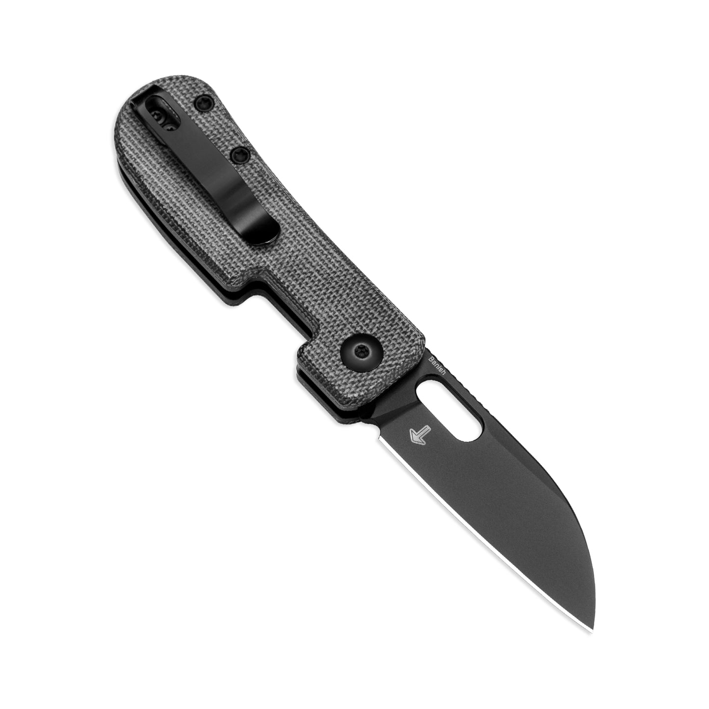 Kizer Banish 2.3" 154CM Black Micarta Button-Lock Folding Knife by Jacob Lundquist V2676C1