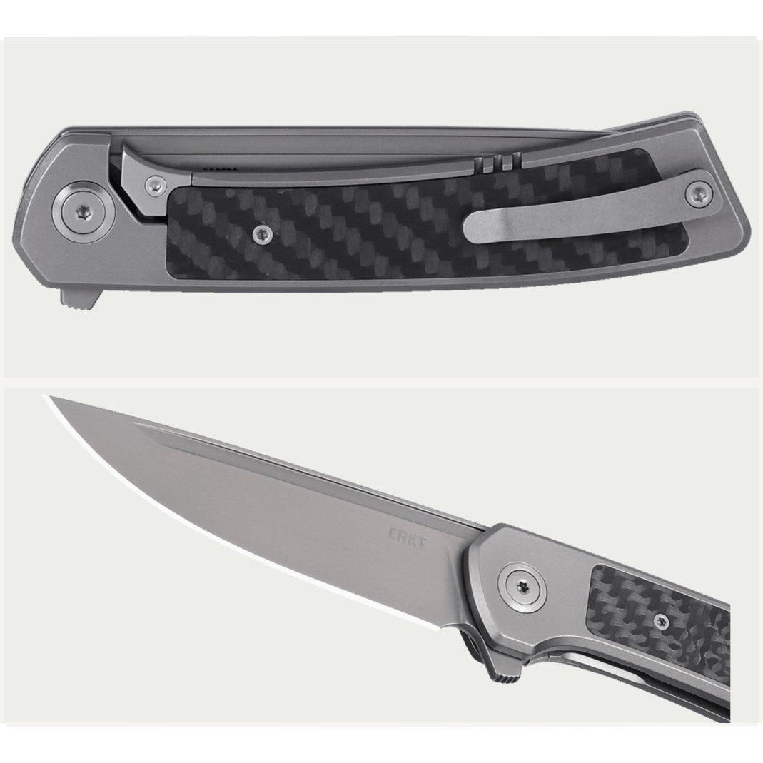 CRKT Q Limited Edition 3.31" Magnacut IKBS Titanium Carbon Fiber Folding Knife by Richard Rogers Design 7074 - Made in Italy