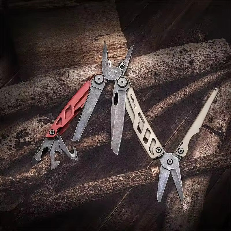 NexTool F30 Flagship Pro Red / Brown Stonewashed Multi-Tool 16 Functions with Nylon Pouch