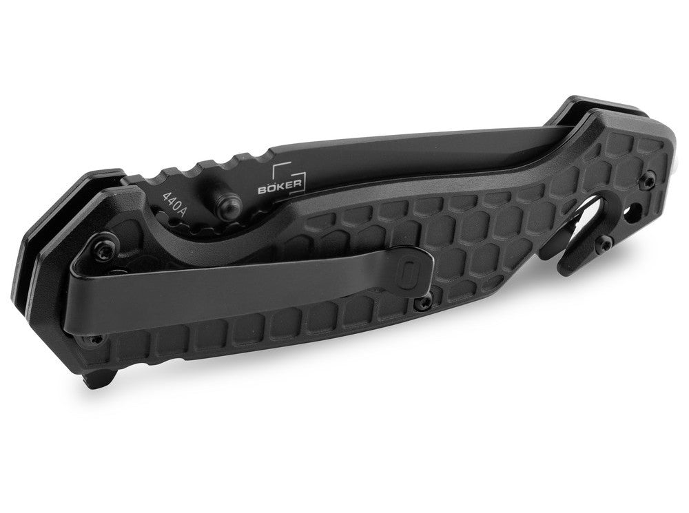 Boker Plus Donges Basic Tactical 3.43" Black Aluminium Rescue Folding Knife