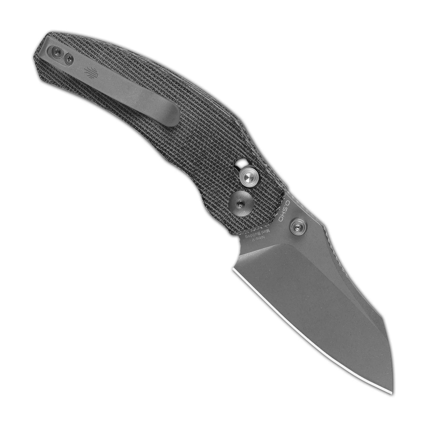 Kizer Mini Bulldog Clutch-Lock 2.51" Nitro-V Gray Stonewashed Black Micarta Folding Knife V3672SA2