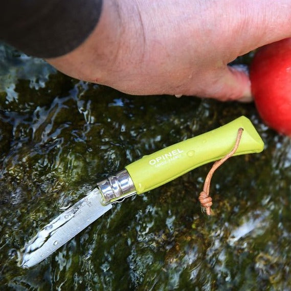 Opinel No.7 Colorama Trekking 3.07" Anise Stainless Folding Knife - Made in France