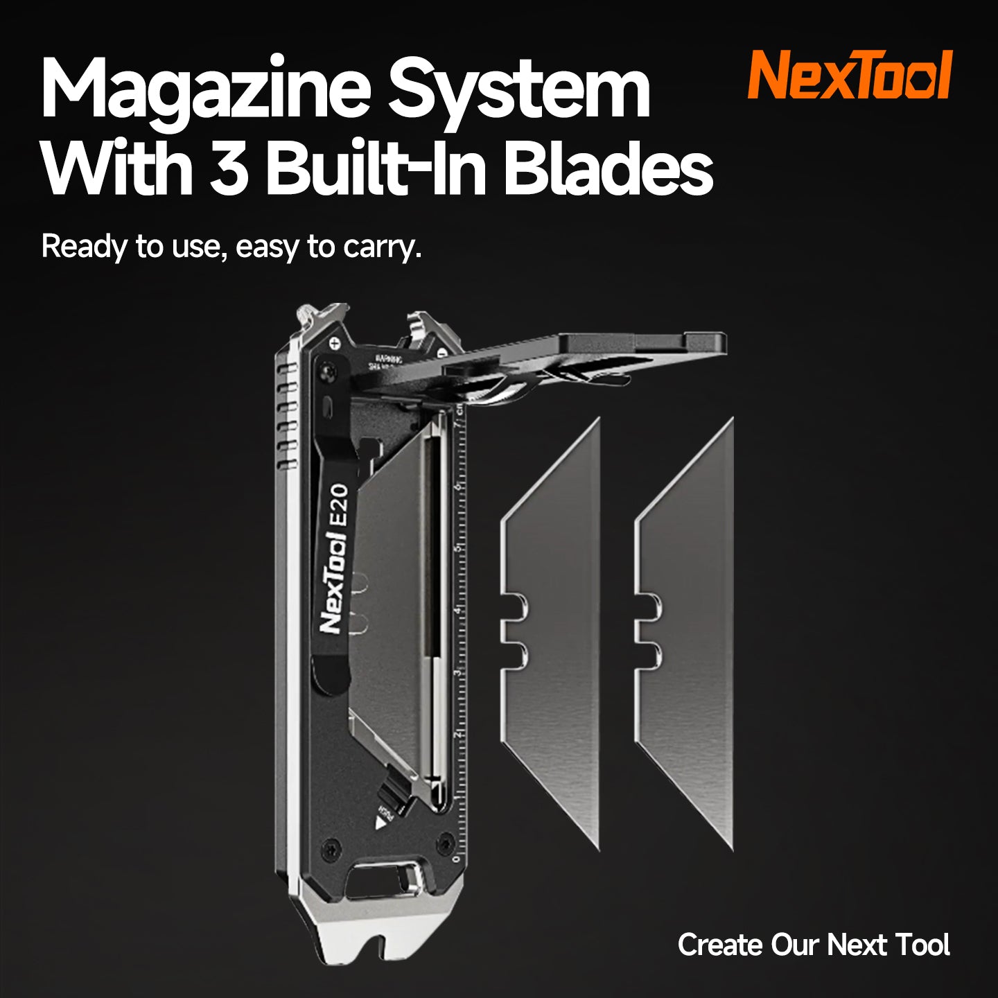 NexTool Explorer E20 Auto Reloading Blade Utility Knife Multitool with 9 Functions