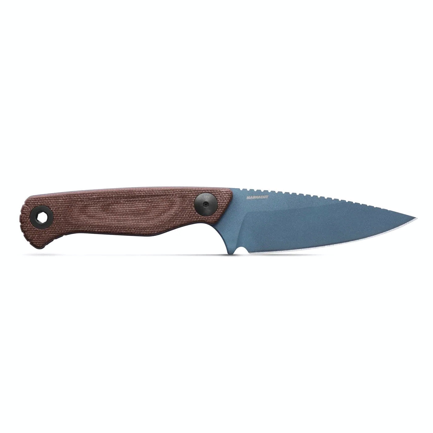 Benchmade 203BT-03 Dacian 3.54" CPM-Magnacut Blue Cerakote Brown Canvas Micarta Fixed Blade Knife