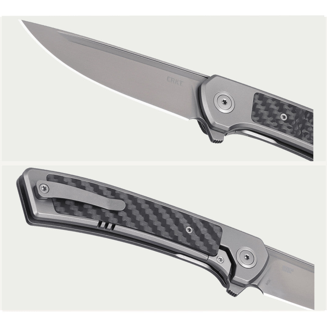 CRKT Q Limited Edition 3.31" Magnacut IKBS Titanium Carbon Fiber Folding Knife by Richard Rogers Design 7074 - Made in Italy