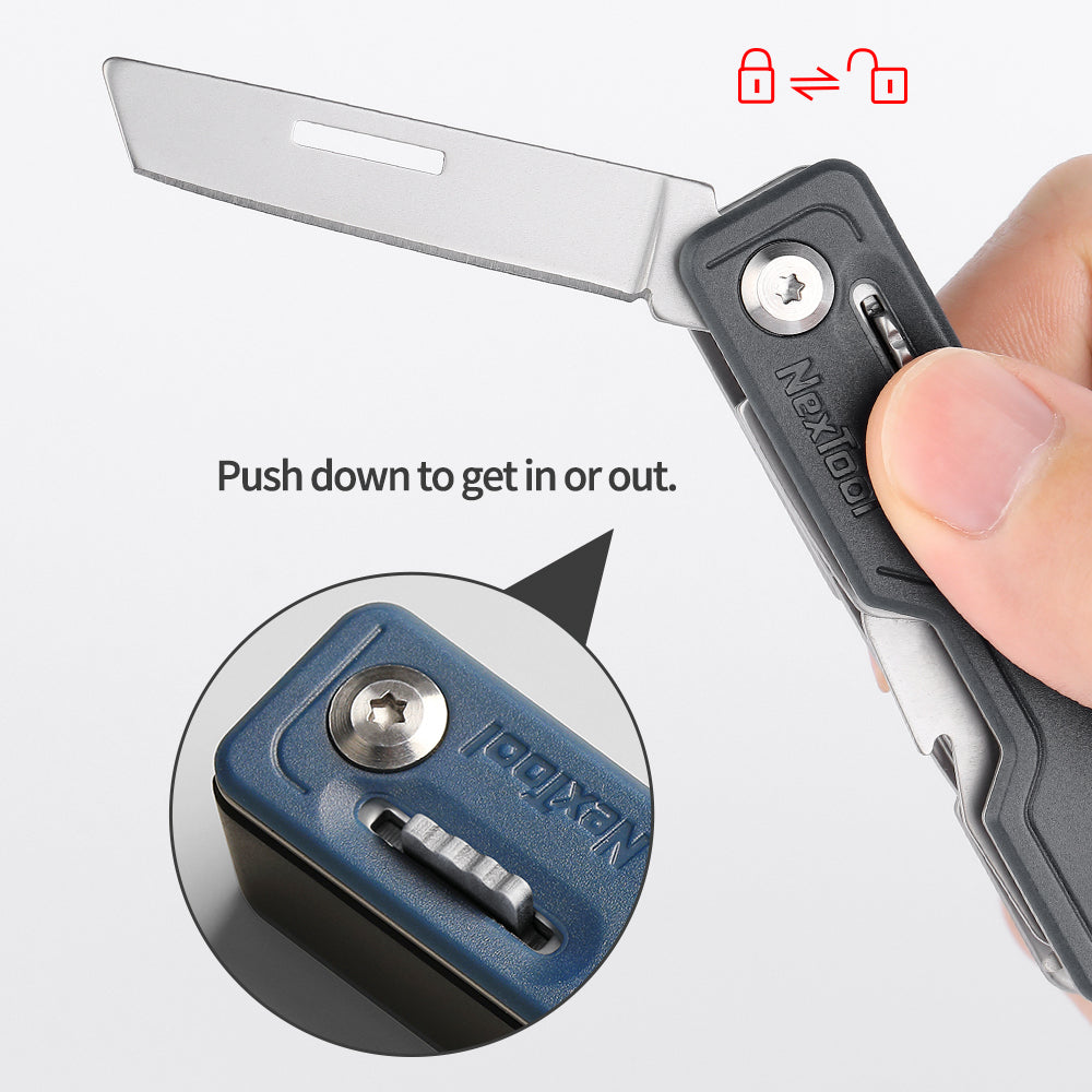 NexTool Compact Multi-Tool Knife with 10 Functions Black