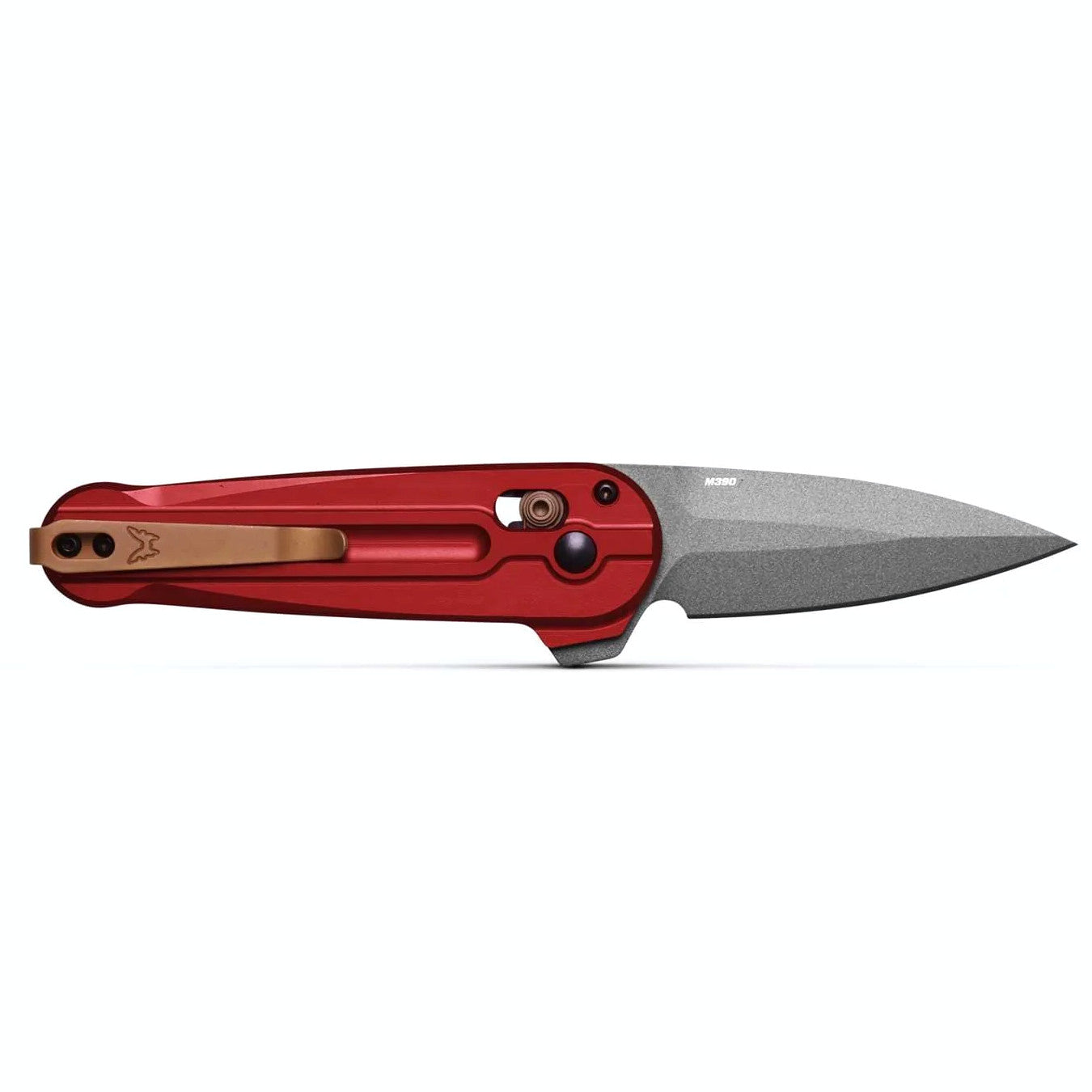 Benchmade 491GY-01 Lowden 2.8" M390 Gray Cerakote Phoenix Red Aluminium Folding Knife