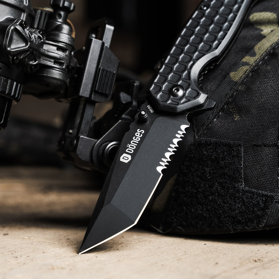 Boker Plus Donges Basic Tactical 3.43" Black Aluminium Rescue Folding Knife