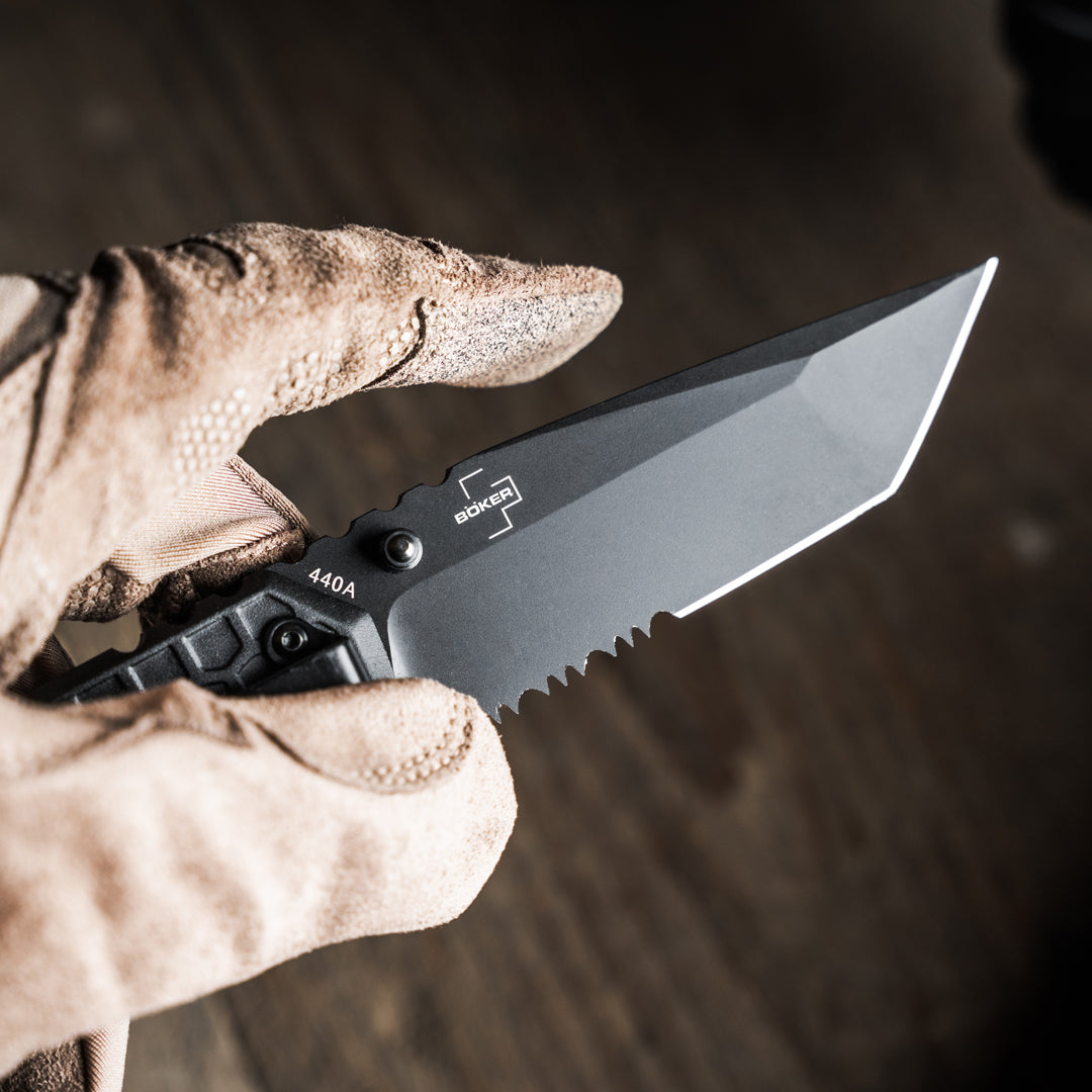 Boker Plus Donges Basic Tactical 3.43" Black Aluminium Rescue Folding Knife