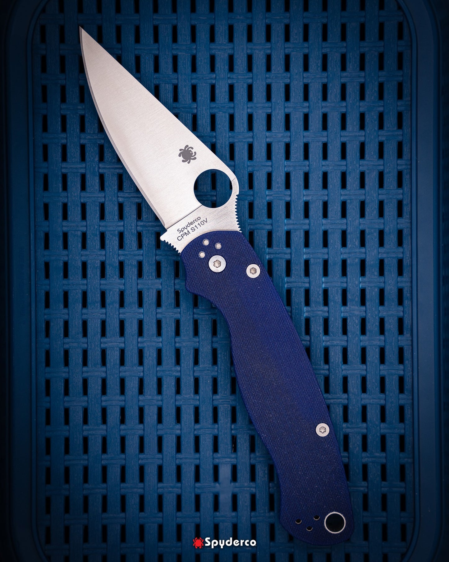 Spyderco ParaMilitary 2 Dark Blue 3.42" CPM S110V G-10 Folding Knife C81GPDBL2