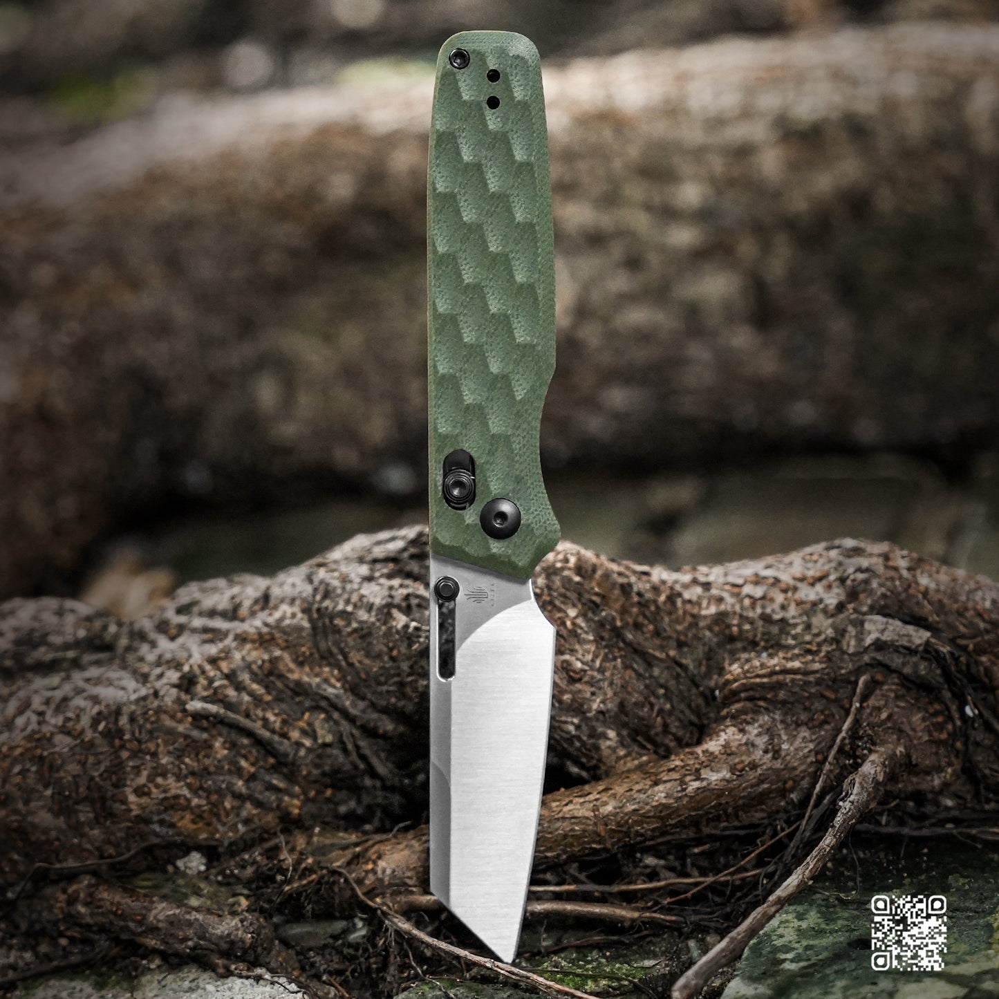 Kizer Task Clutch-Lock 3.04" 154CM Green G10 Folding Knife V3641C3