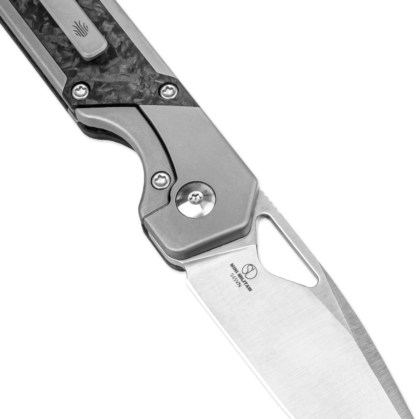 Kizer Mini Militaw 2.82" S45VN Titanium Carbon Fiber Folding Knife Ki3634SA4