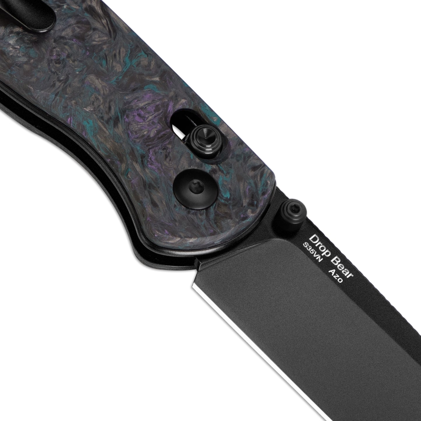 Kizer Drop Bear Clutch-Lock 2.99" S35VN Medusa Fatcarbon Folding Knife Ki3619A4