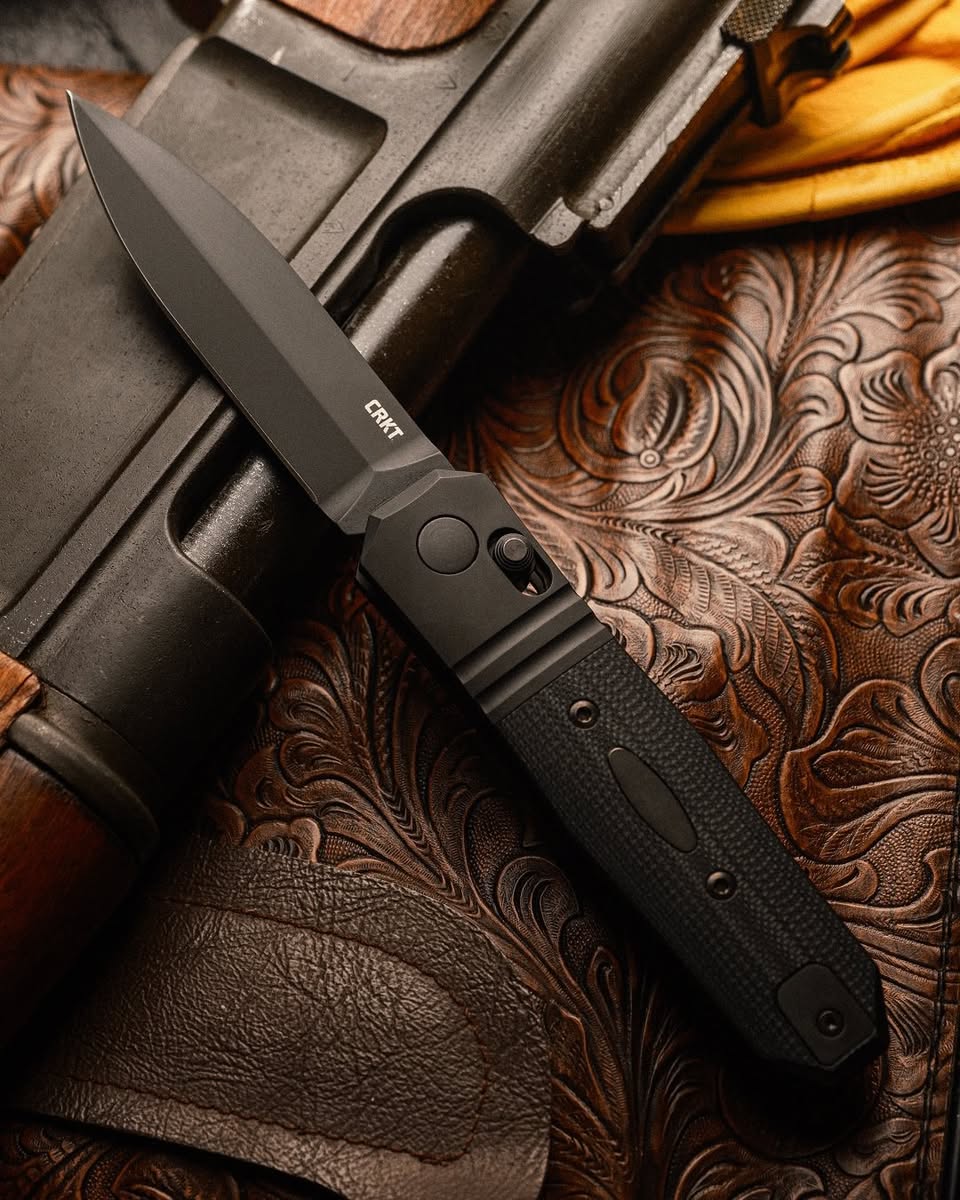CRKT Redemption Compact 3.28" Magnacut Black Cerakote G10 Folding Knife by Ken Onion - Made in USA