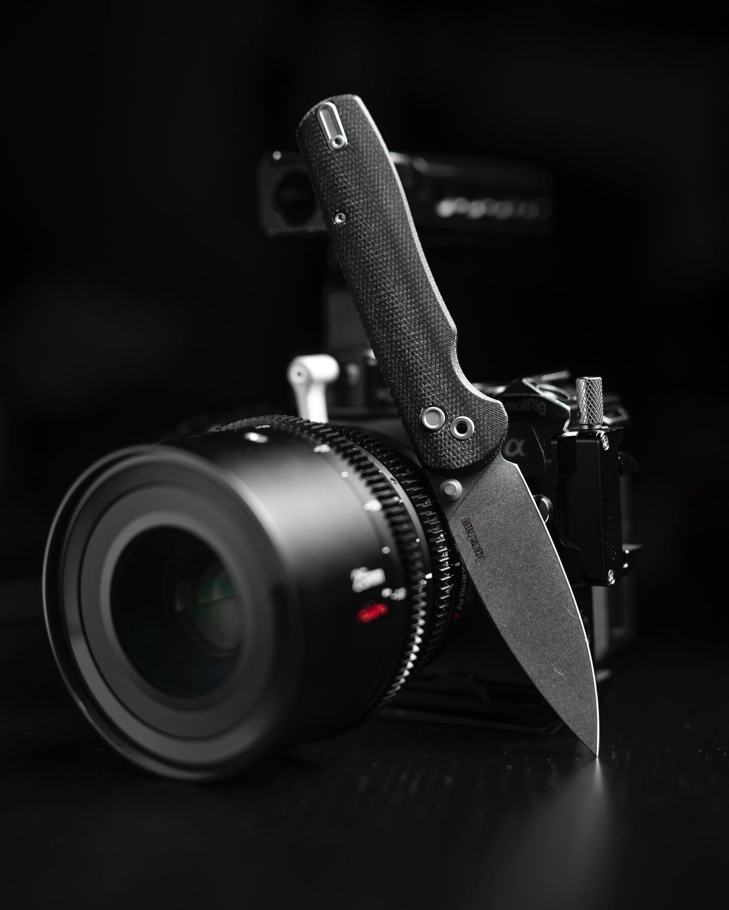 Kershaw Remnant 3.25" D2 Stonewashed Button-Lock KVT Black Micarta Folding Knife 2054