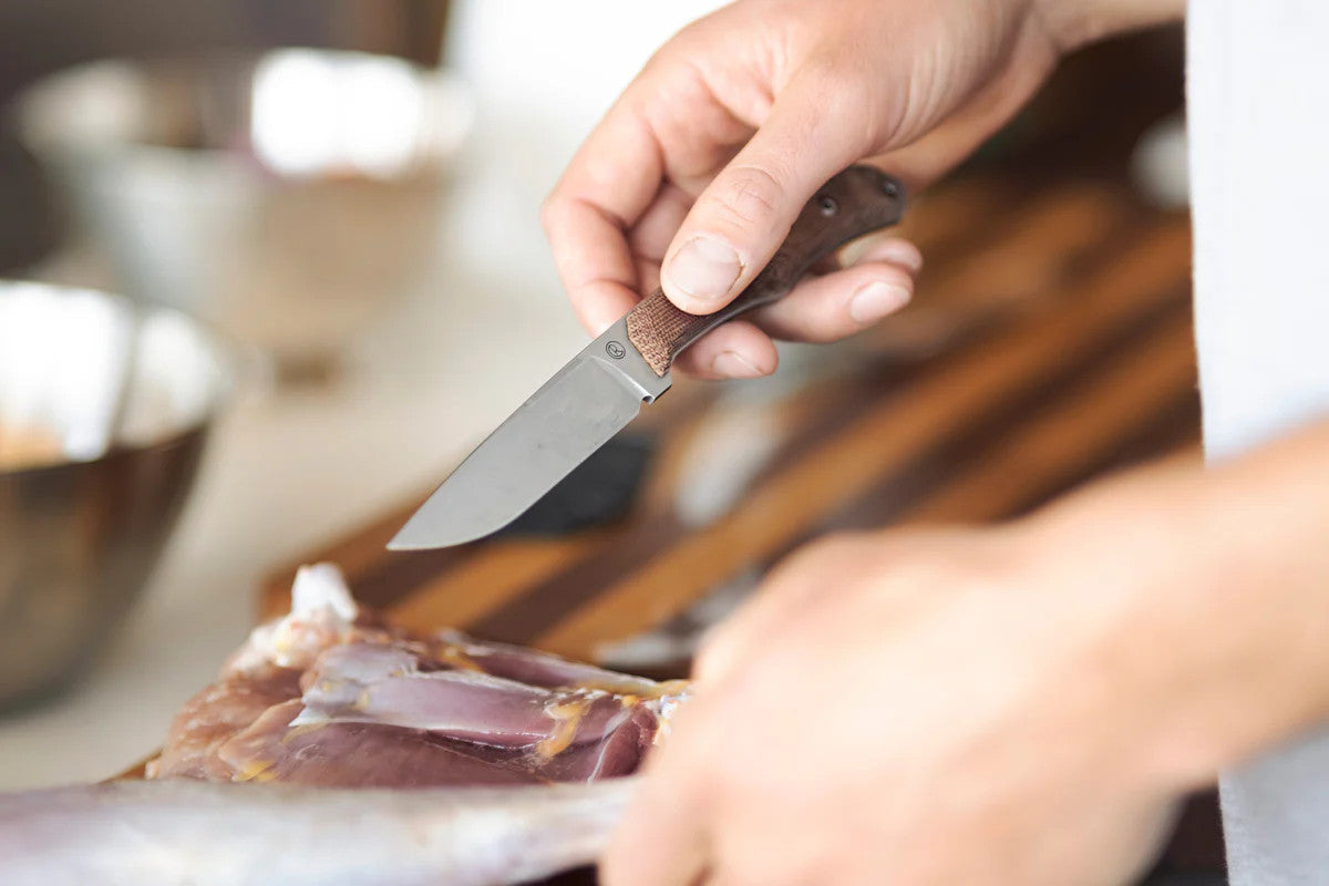 Chris Reeve Inyoni 3.78" Magnacut Natural Canvas Micarta Fixed Blade Knife INY-1001