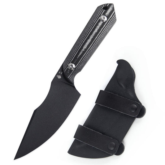 Kizer Harpoon 3.86" Black D2 Micarta Fixed Blade Knife by Maverick Customs 1040