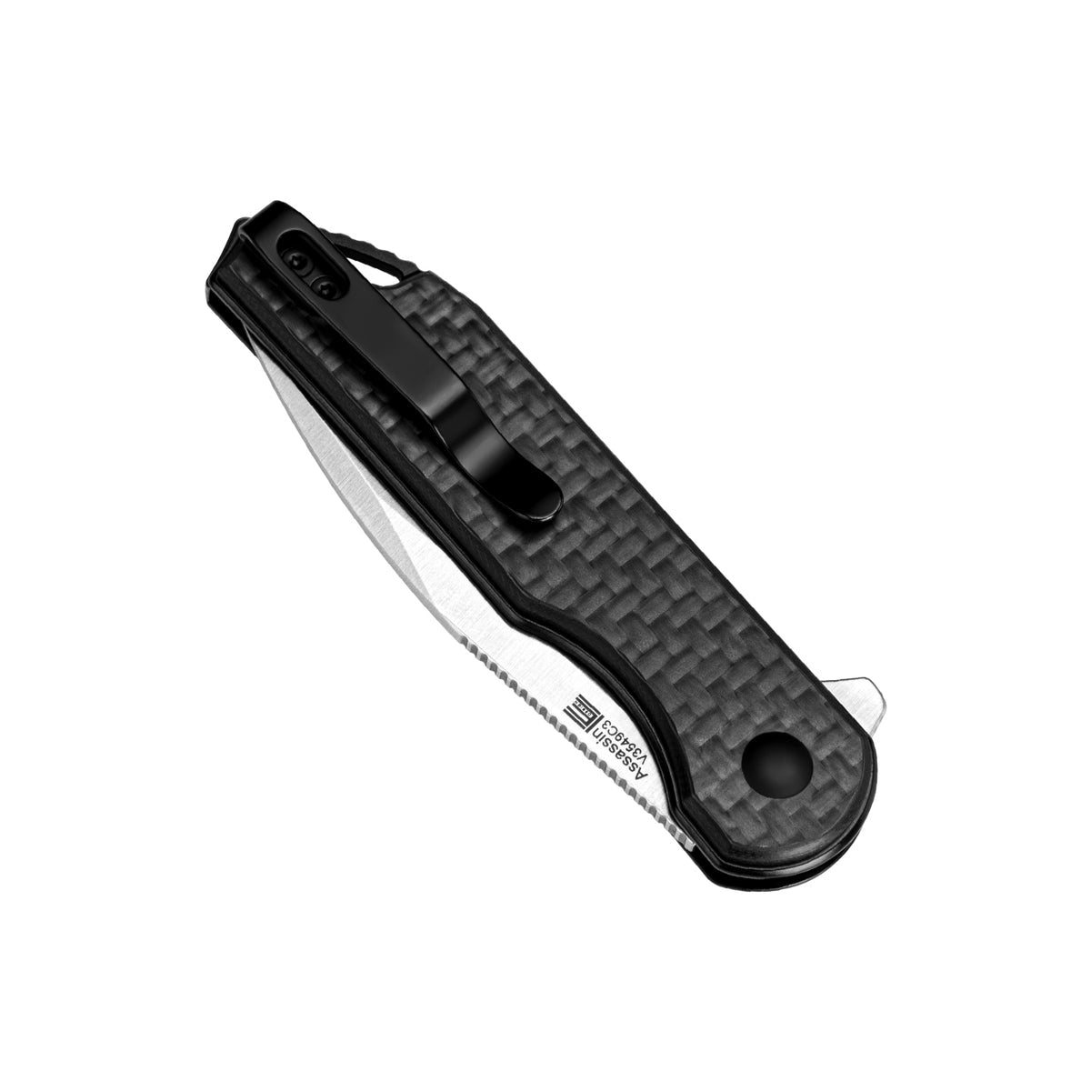 Kizer Assassin 3" 154CM Carbon Fiber G10 Button-Lock Folding Knife by Carlos Elstner V3549C3