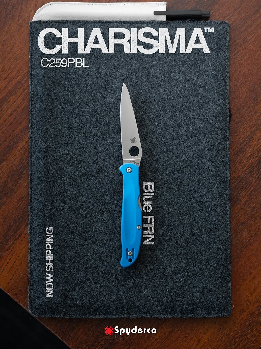 Spyderco Charisma 2.98" CTS BD1N Blue FRN Ultra-Slim Lightweight Folding Knife C259PBL