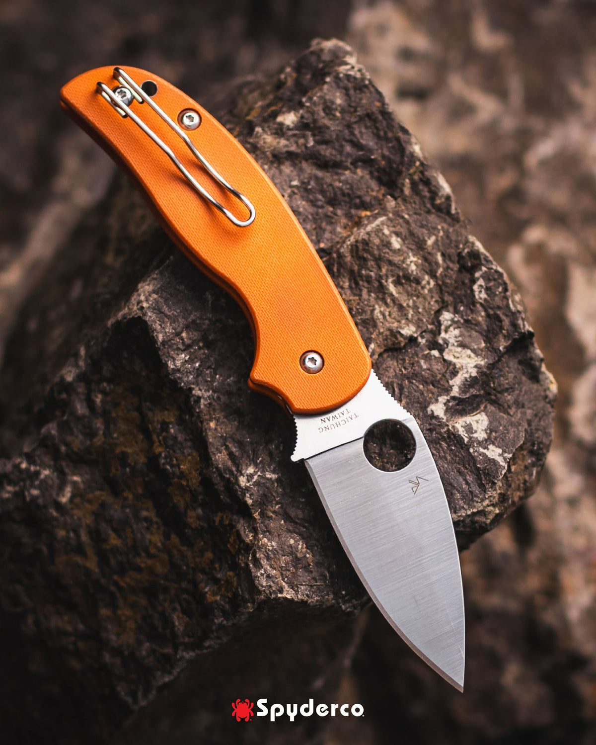 Spyderco Sage 6 3" CPM REX 121 Burnt Orange G10 Button-Lock Folding Knife C123GPBOR