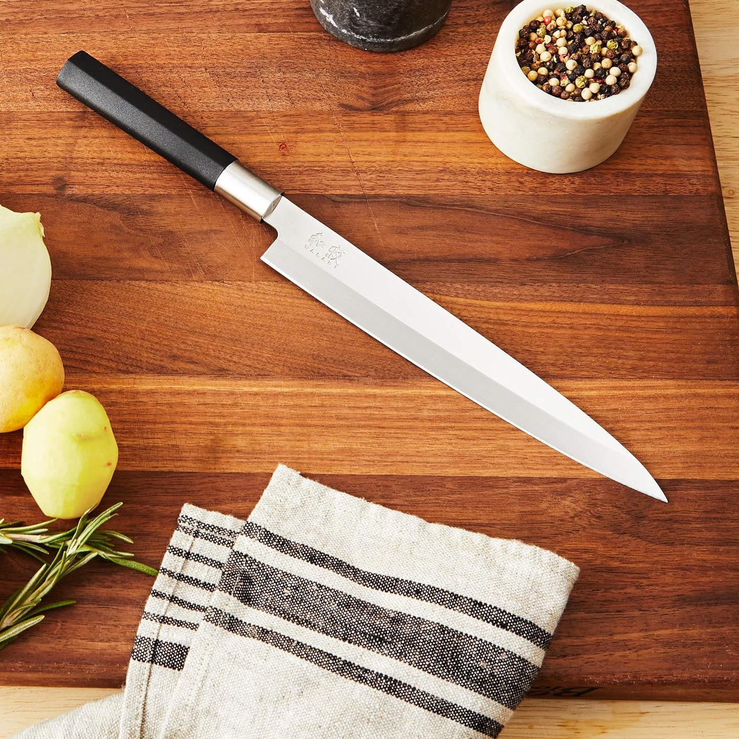 KAI Wasabi Black 8.25" Yanagiba Single-Bevel Knife - Made in Japan - 6721Y